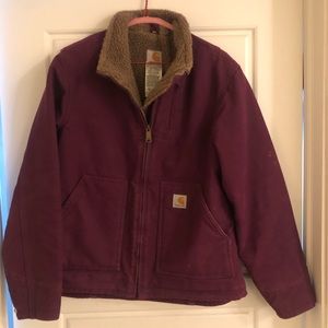 Woman’s purple Carhartt coat